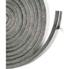Draft Excluder for Doors Windows, 5 Meters(L) x 9 mm(W) x 5mm(T) Brush Weather Stripping Tape Self-Adhesive Seal Strip Grey