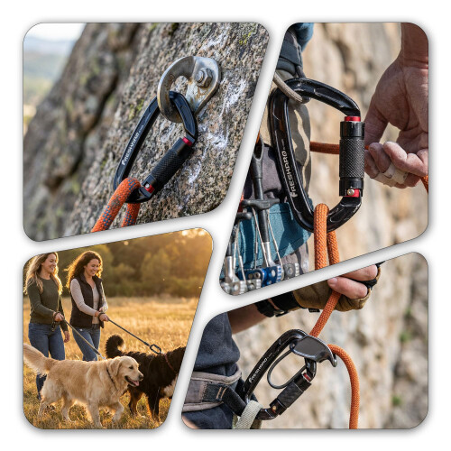 3pack Locking Climbing Carabiners-UIAA CE Certified 25kN Auto Locking 2