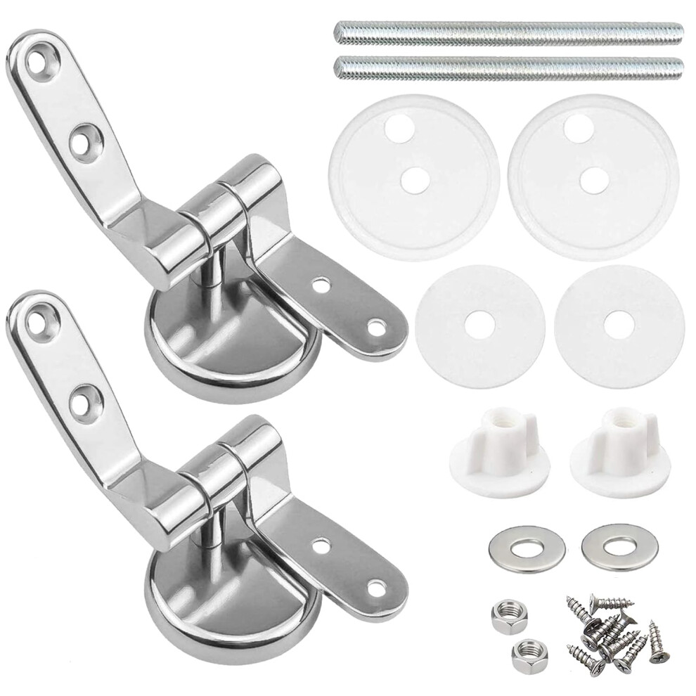 Zfyq Replacement Toilet Seat Fittings, Zinc Alloy Toilet Seat Hinges Replacement For Wood, Resin, Mdf, Including Fittings 5051226964442