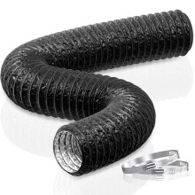 HG Power 3 Inch Air Ducting Aluminium Dryer Vent Hose Length 5m Flexible Ventilation Duct with Clamps for Bathroom, Kitchen, Toilet