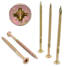 50, 5.0mm x 60mm, (10g), Premium 'Cutter Thread' Wood Screws, POZI CSK, TIMBERFIX 360, Gold