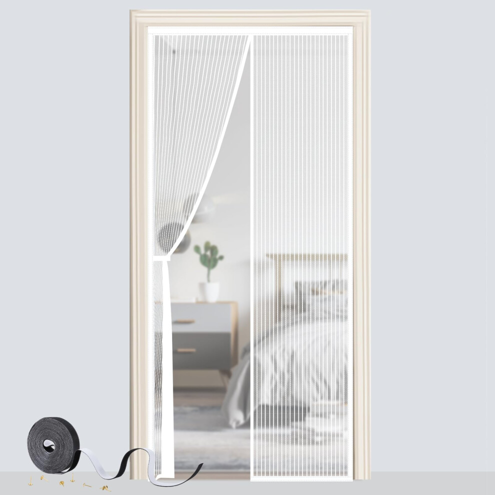 Magnetic Door Screen, Smaluck Heavy Duty Fly Door Screen Mesh With Powerful Magnets, Durable Mesh Curtains Keeps Bugs Out, Frame Hook & Loop 5051226960161