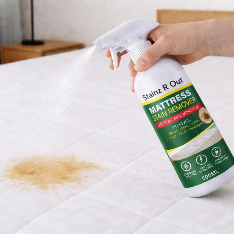 Stainz R Out Mattress Stain Remover With Dust Mite Inhibitor 500Ml Stain Remover & Odour Neutraliser Bed Spray Effective Solution For Fresh & Clean