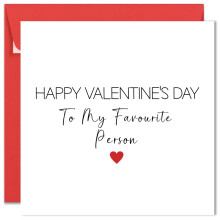 Printperfect - Valentines Card - Boyfriend Girlfriend Husband Wife Valentines Day Card - 'To My Favourite Person' - I Love You Gifts For Him or Her