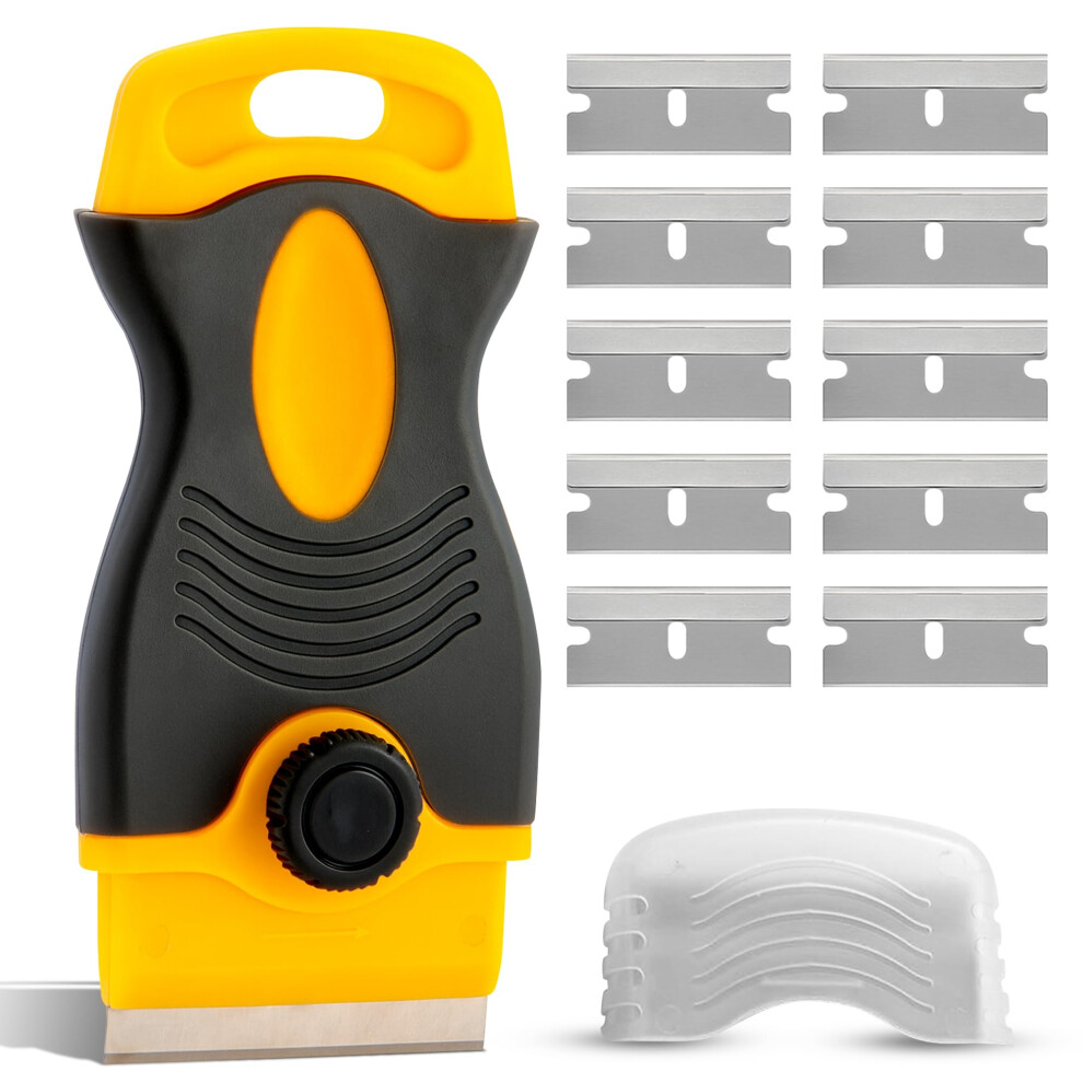 Scleana Hob & Oven Scraper With 10 Spare Stainless Steel Blades, Non-Scratch Glass & Ceramic Cooktop Scraper For Burnt-On Food And Oven Grease Removal 5051226924828