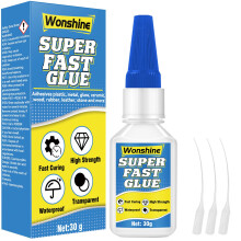 Super Glue 30 g, Superglue All Purpose, Strong Glue with Anti-clog Cap, Clear Superglue for Plastic, Glass, Ceramic, Metal, Wood, DIY, Precise Repair