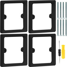 Acmerota 4Pcs Single Socket Spacer Socket Surround 10mm Black Back Box Extender Stackable Square Spacer Frame Back Box Plate for Light Switches