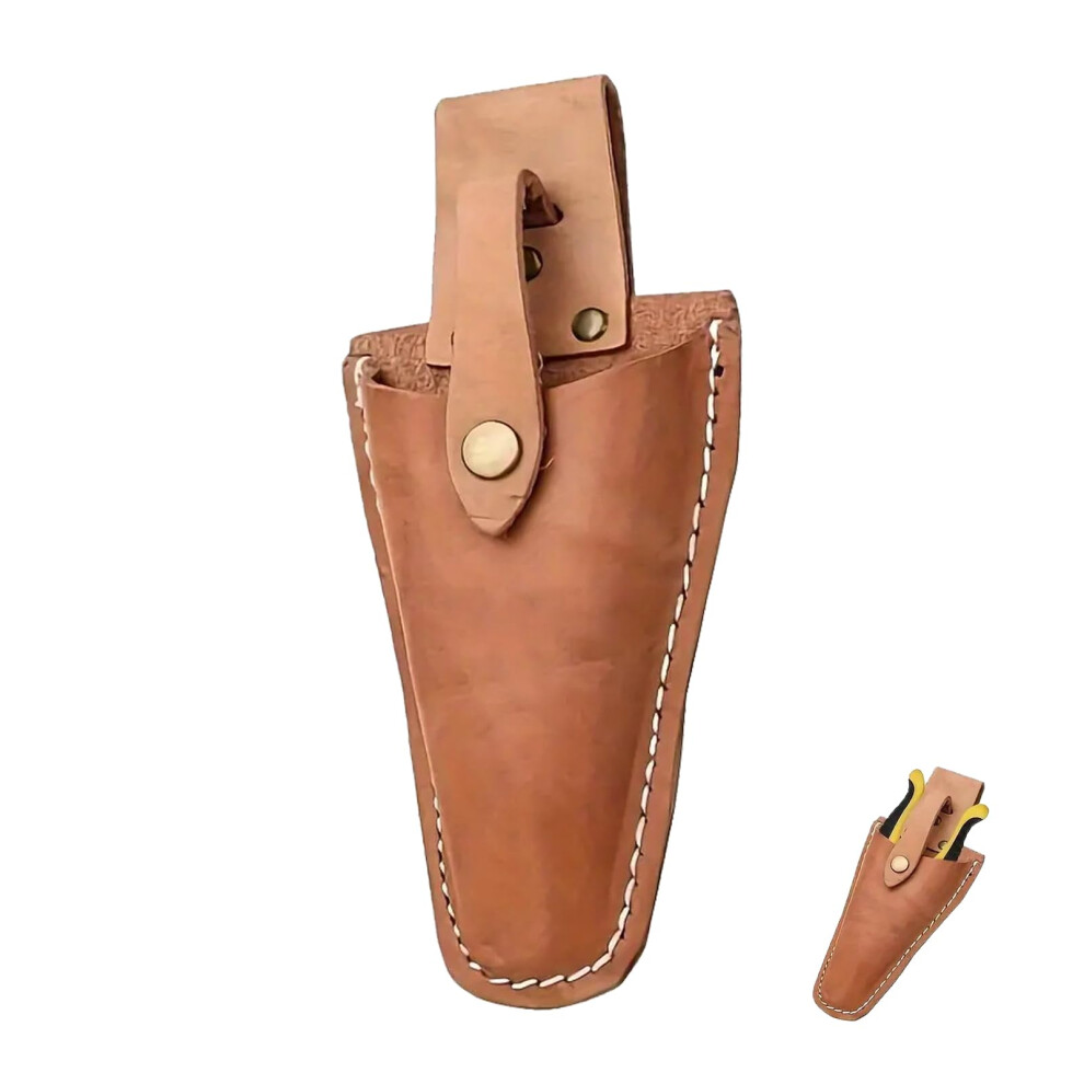 Secateurs Holster, Tool Holster, Tool Belt Pouch Leather Durable For Pruners, Shears & Knives, Fits 3-Inch Tool Belts, Snap Closure 5051226993398