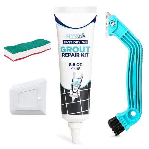 Grout - (Bundle Set) Ready Mixed Grout Reviver with Sponge, Scraper + Rake