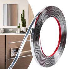 JSIWOTH 6M Peel and Stick Trim, Silver Waterproof Molding Trim for Walls Edges, Borders, Window Frames, Backsplash Tiles