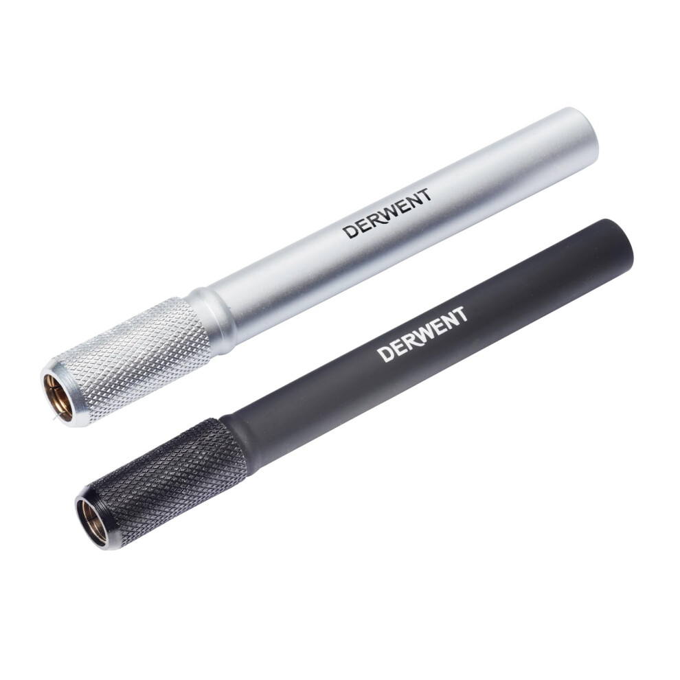 Derwent Pencil Extenders, Set Of 2, Screw Fitting & Soft Touch Coating, For Use With 7Mm & 8Mm Diameter Pencils, Professional Quality, 2300124