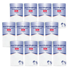 by Amazon Multipurpose Kitchen Roll, 3-Ply, XXL Household Towel, 12 Rolls (Pack