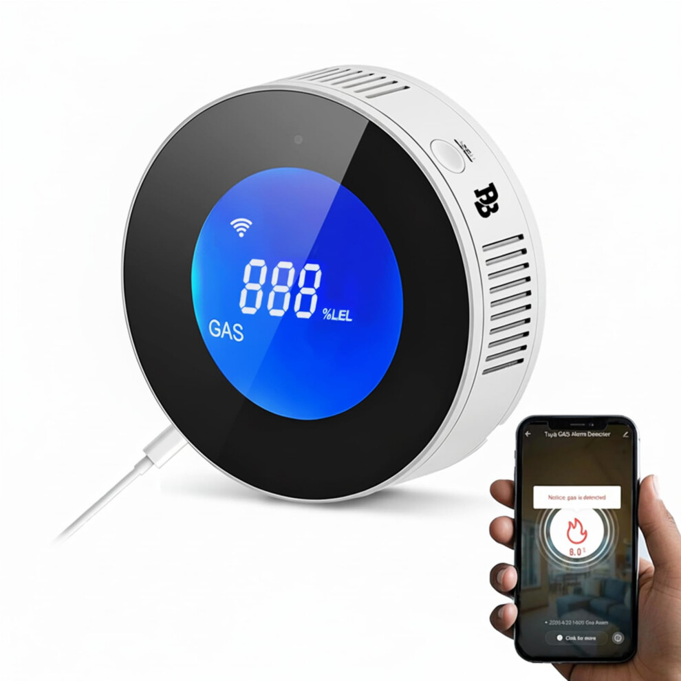 Photos - Security Sensor Natural Gas Detector WiFi,Propane Natural Gas Leak Detector for Home Kitchen, Combustible & Explosive Gas Alarm for LPG,Sens