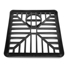 6" Black Plastic Drain Cover Square Gulley Grid - 6" x 6" Outdoor Drainage Channel, Heavy Duty PVC Grid, Drain Hoppers, Clearing Debris