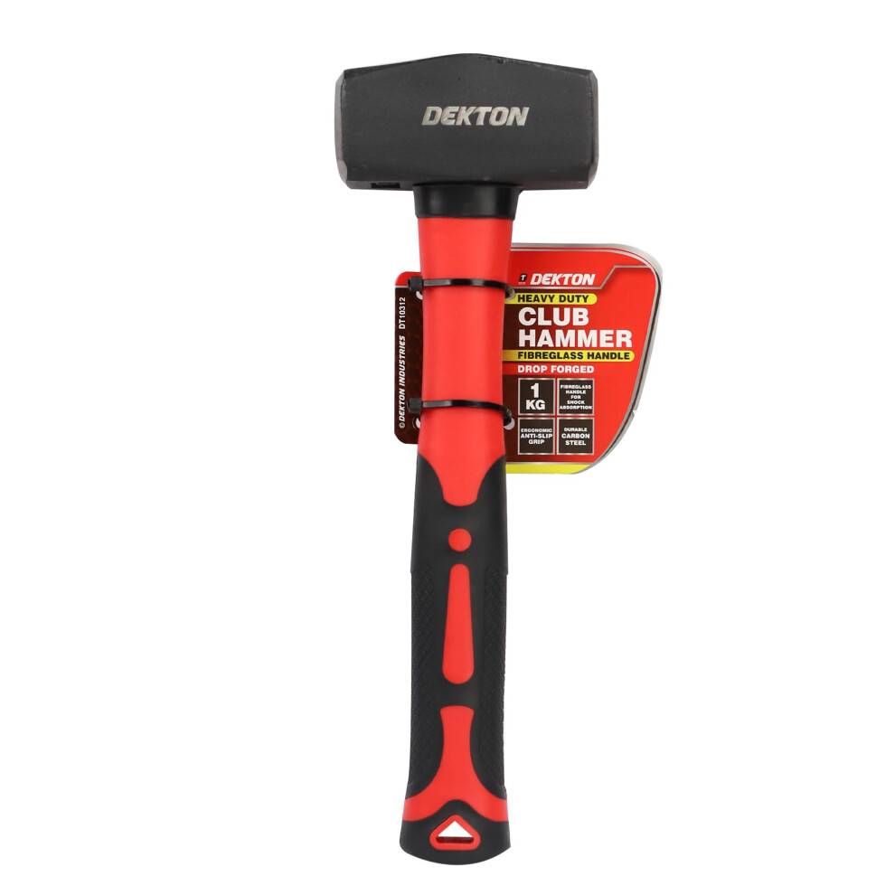 Dekton 1Kg Fibreglass Club Hammer-Heavy Duty Hammer With Shock Absorbing Handle| Ideal For Demolition And Heavy Duty Tasks| Ergonomic Design For Comf 4362873456497
