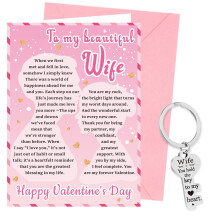 XINDY Valentines Card Wife Valentines Day Card Keyring Romantic Valentines Day Wife Gifts for Her from Husband with Envelope