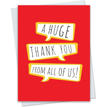 Wrapt 'A Huge Thank You From All Of Us' A4 Card - Single Large Thank You Card for Teachers & Students