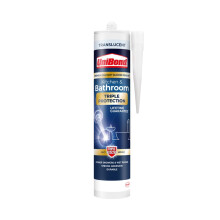 UniBond Triple Protection Stop Mould Silicone Sealant For Kitchens and Bathrooms, Clear, Repels, Kills and Prevents Mould Growth