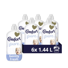 Comfort Pure Fabric Conditioner Dermatologist-Recommended and Hypoallergenic with a Gently Fresh Fragrance 288 washes (6x 1.44 L)