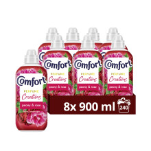 Comfort Creations Peony & Rose Fabric Conditioner with Stay Fresh technology for 100 days of freshness + fragrance* 8x 900 ml (240 washes)