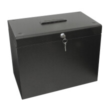 Cathedral Products A4 Steel File Box with Starter Pack of 5 Suspension Files - Black