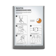 Durable Click Information Sign A4 Portrait Graphite | Door and Wall Sign | Includes Fittings | Ideal for Offices, Hotels, Public Buildings