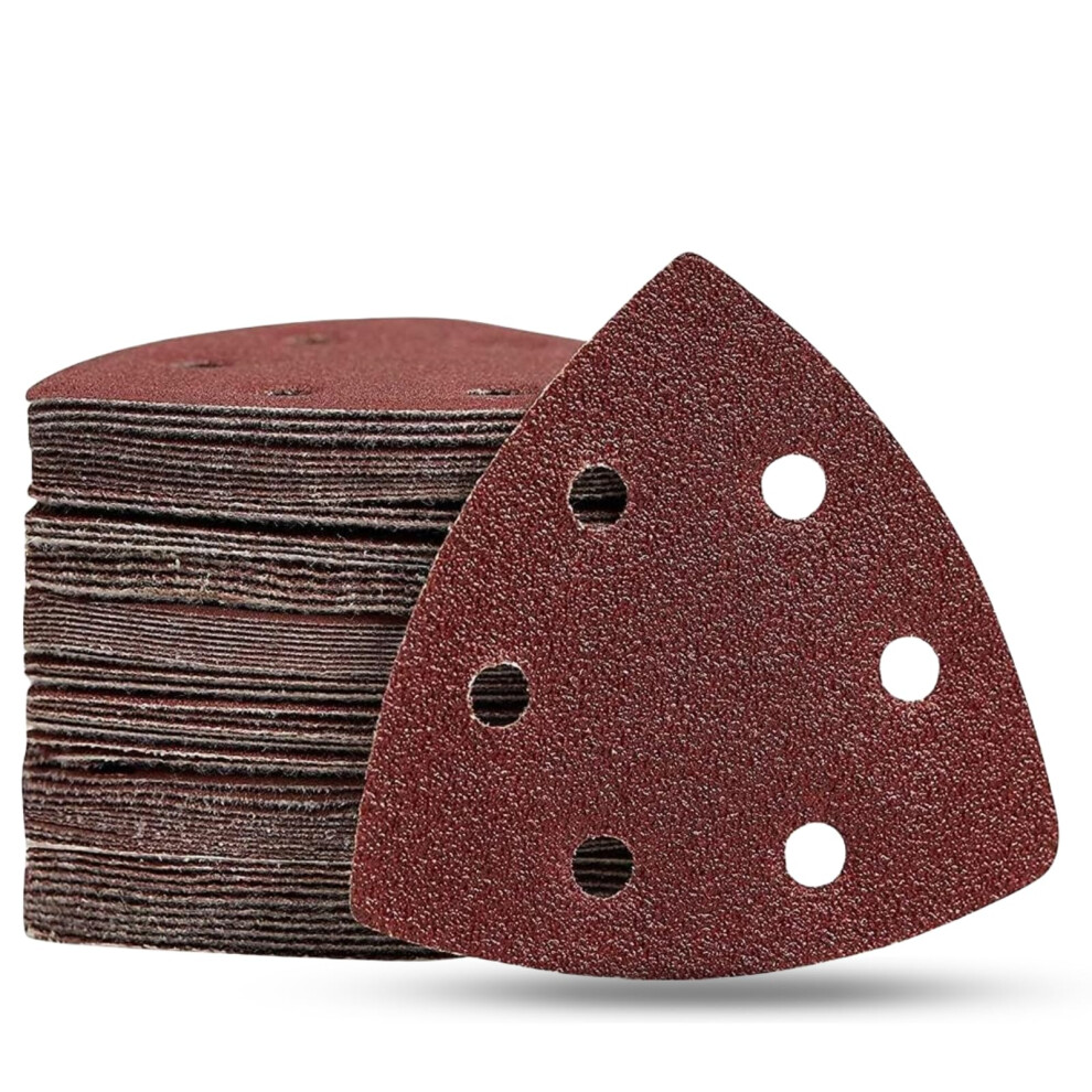 Multi Tool Sanding Pads, 60Pcs 93Mm Triangle Mouse Sander Pads, Durable 6 Holes Electric Sander Sandpaper (60/120/180/240/320/400 Grits) 5051226947216