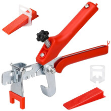 Goysen 400 Pcs Tile Leveling System, 300 pcs 2mm Tile Spacer with 100pcs Resuable Wedges and 1 Tile Leveling Pliers