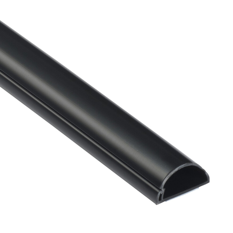 D-Line 1M3015b Mini Trunking, Electrical Cable Management Solution, Self-Adhesive Cord Cover - 30Mm (W) X 15Mm (H) - Black (1-Meter Length) 5051226995255