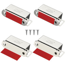 Jiayi Magnetic Door Catch 4 Pack Cupboard Door Magnets Stainless Steel Drawer Magnet Small Cabinet Door Magnetic Latches for Kitchen Wardrobe Magnets