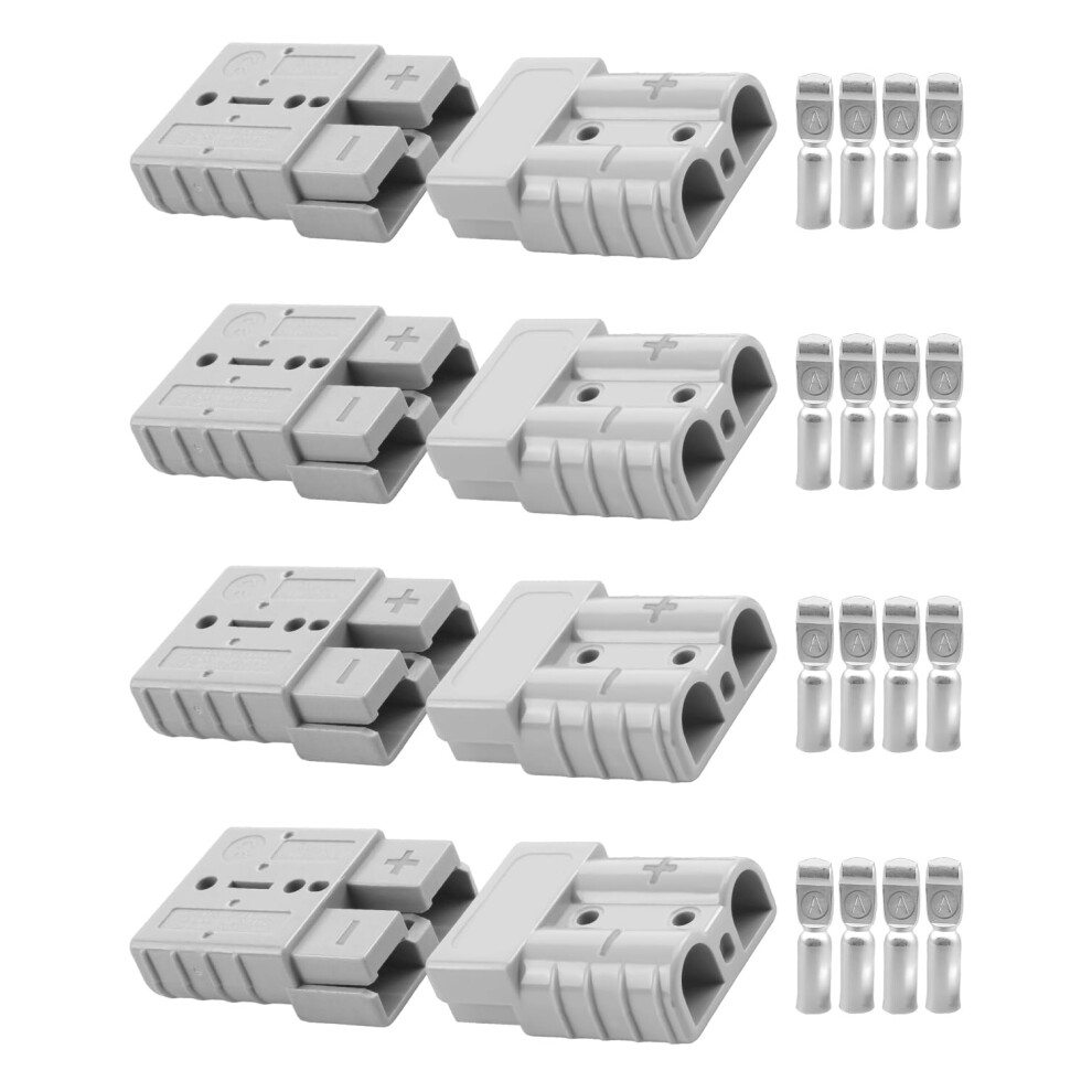 8Pcs 50A Quick Connector Battery Connectors For Anderson Plug Powerpole, 50 Amp 600V Quick Disconnect Connection With Copper Terminal 6Awg Ac/Dc 5051226989759