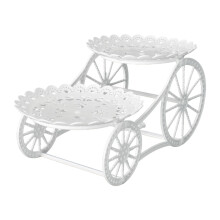 Suporte para bolo de casamento redondo de 2 andares com prato de frutas e suporte para bolo de casamento.