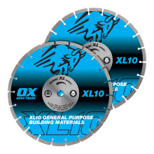 OX Trade XL-10 Segmented Diamond Blade Twin Pack – 300mm Dia/20mm Bore, General Purpose Cutting Disc for Concrete, Bricks, Kerbs