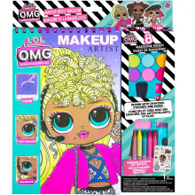 Horizon Group USA LOL OMG Make-Up Artist Magazine DIY Craft Kit, Design with Crayons, Stickers & More. & 200 Stickers age 5+