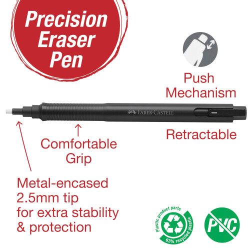 Faber-Castell Faber-Castell 185610 - Precision Eraser Pen, Includes Refill Eraser, for Profess 1