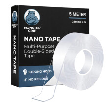 Double Sided Tape, Nano Tape, 5m x 25mm Double Sided Tape Heavy Duty, Strong Mounting Tape, Multipurpose Removable Double Sided Sticky Tape