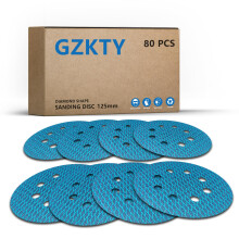 GZKTY 80pcs 125mm Sanding Discs, Hook and Loop, 8-Hole, Grit 60/80/120/150/180/240/320/400, 5 Inch Sanding Pads for Random Orbital Sander