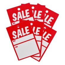 Swift Sale Card Clothing Promotional Tags Tagging Gun Labels 75 mm x 50 mm (Pack of 100)