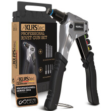 KLRStec Professional Rivet Gun Kit incl. 120 Pop Rivets and 4 HSS Drills - High Quality Pop Rivet Tool Kit for Processing Pop Rivets