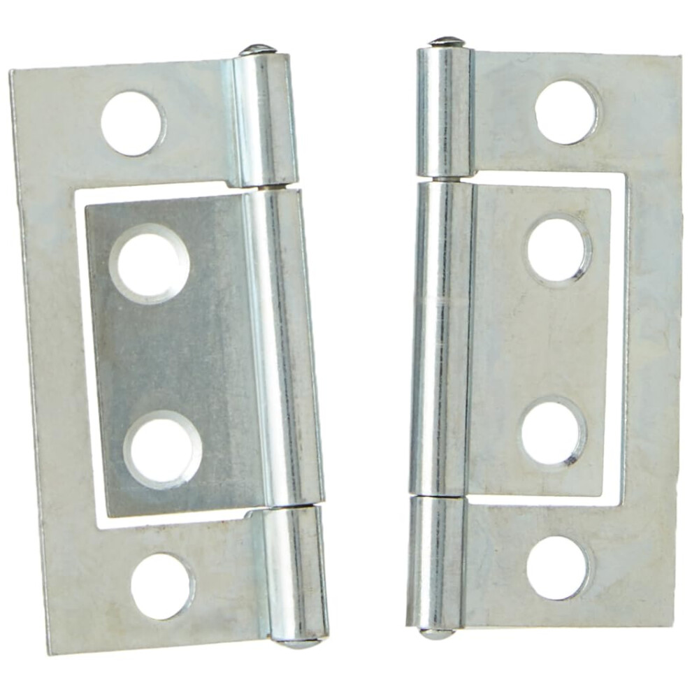 Merriway Bh03826 (2 Pcs) Bright Zinc Plated Flush Door Cupboard Hinge, 50 Mm (2 Inch) - Pack Of 2 Pieces 5051226931918