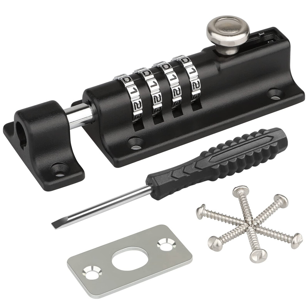 Spopal Combination Locking Bolt, [Weatherproof & Burglar Proof] 120Mm Combi-Bolt 4 Digit Unique Combination Locking Bolt 5051226995422