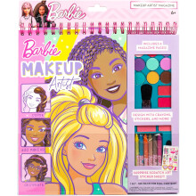 Horizon Group USA Barbie Magazine - Create Hair & Makeup Looks with 130+ Stencils, 180+ Stickers, Crayons & Pretend Makeup age 3-5