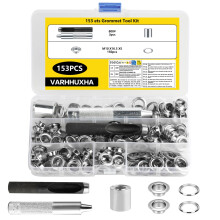 153 Set Grommet Tool Kit, Professional Eyelet Punch Kit 10mm, Grommets Eyelets Punch Kit