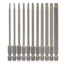 100mm Long Torx Screwdriver Bit Sets, 11 Pcs T6-T40 Star Screwdriver Magnetic Torx Security 1/4 Inch S2 Steel, Torque Impact Driver