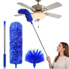 Microfiber Duster Feather Duster Cleaning - Kit with Telescoping Extension Pole 30-82 Inch Reusable Bendable Dusters Bendable Washable Dust Remover