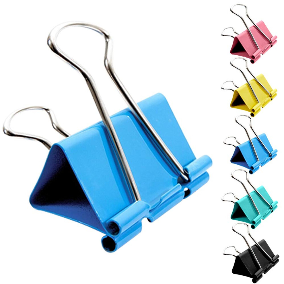 Large Foldback Binder Clips Assorted Colour Clamps Clips 41Mm 51Mm Stationary Clips 30Pcs 5051226880704