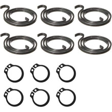 Northern DIY 6 Door Handle Springs (2.5-Turn Coil, 2.5mm Thick, Black Coating) Plus 6 Circlips