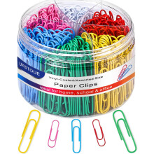 Vinaco Coloured Paper Clips 400 Pack, 33mm Medium & 50mm Large Paper Clips Assorted Size, Durable and Rustproof Metal