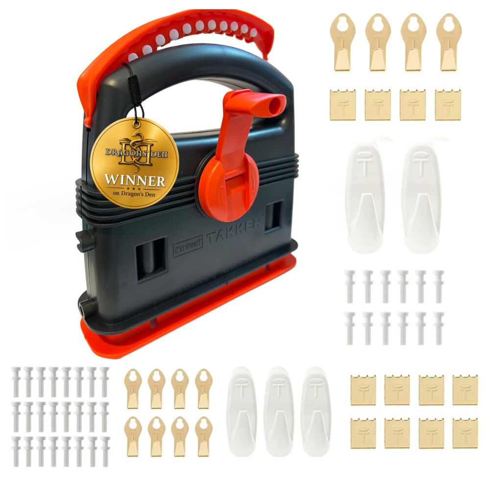 Takker Easy One-Step Hardwall Picture Frame Hanging Tool Kit & Refill Pack (Hardwall Takker Kit 35 Pieces) 5051226949739