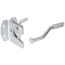 Merriway BH01806 Heavy Duty Steel Gravity Gate Latch Kit-Galvanised, Rustproof, Silver Tone , Grey